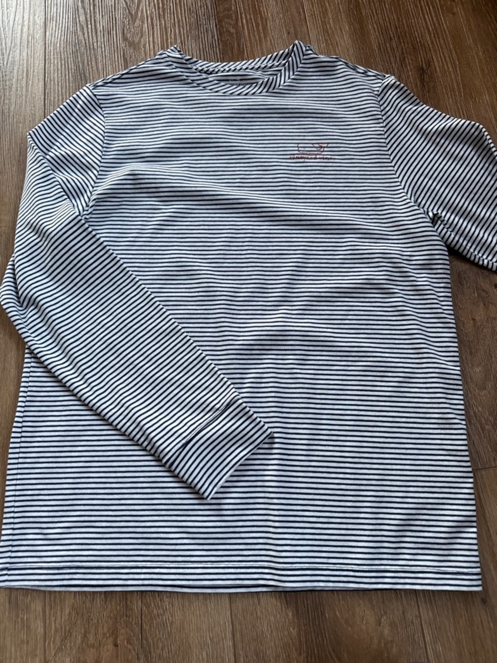 Vineyard Vines Striped Long-Sleeve Crewneck Shirt - Navy/White red size L